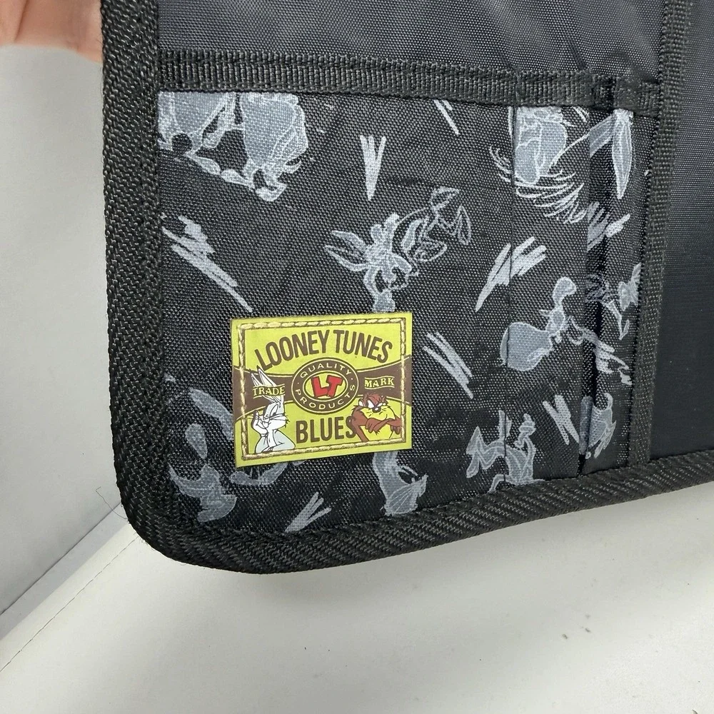 Vintage 1997 Stuart Hall Looney Tunes Blues School Strap Binder, Black